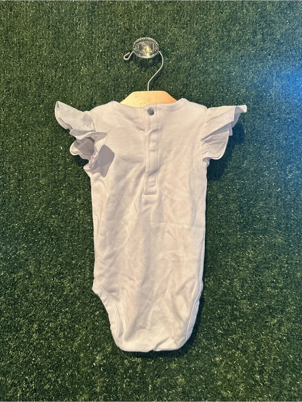 Jacadi Baby Girl Bodysuit with Ruffled Sleeves in Jacadi White